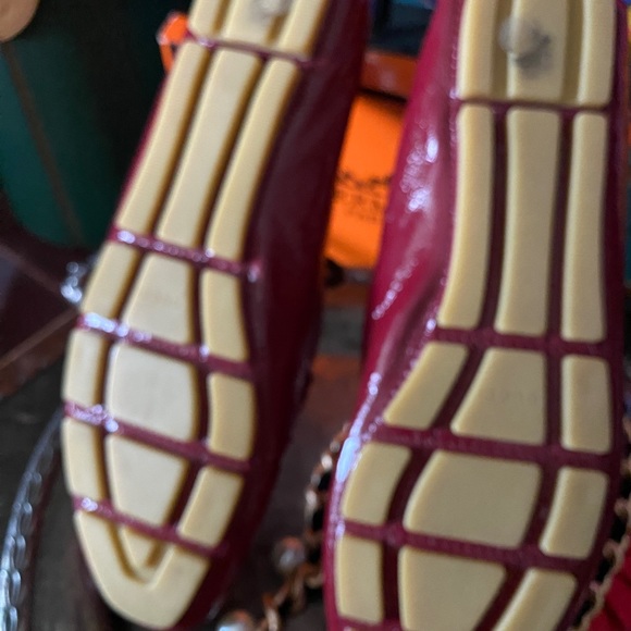 Rare Vintage GUCCI Ladies Drivers Loafers Shoes Red Patent Leather Designer GG - Picture 10 of 13